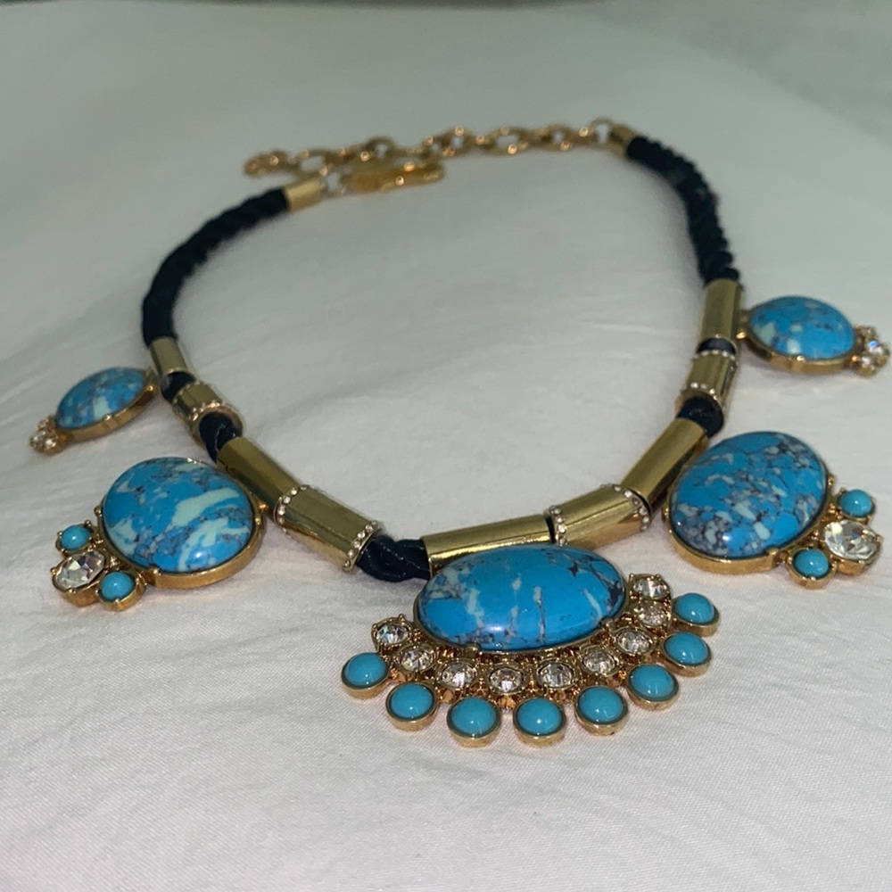 Ann Taylor Gold Blue Stone Necklace